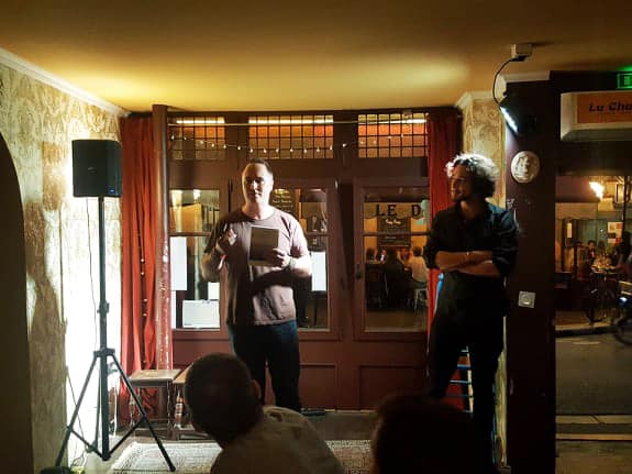 Soirée lecture au bar littéraire L'Eurydice à Paris le 15 septembre 2021 pour la sortie du recueil « Un jour, la Mer était bleue ».